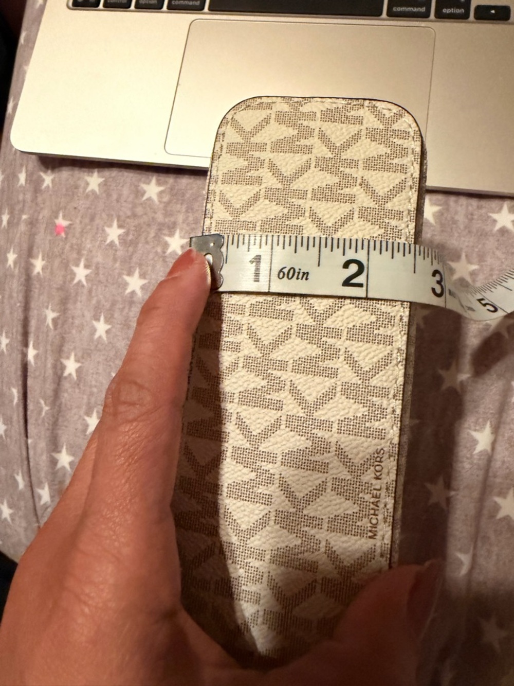 Michael Kors Cream and Gray Logo Dome Cosmetic Case with Gold Hardware - Picture 8 of 13